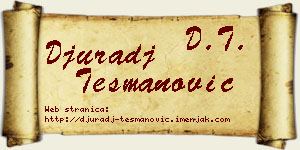 Đurađ Tešmanović vizit kartica